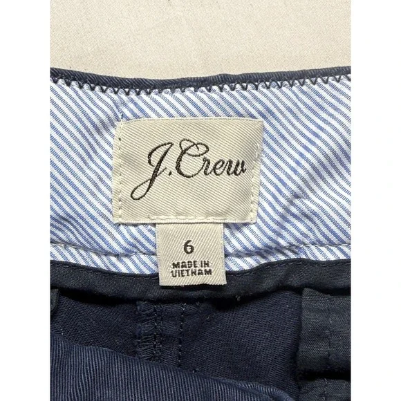J. Crew Chino Shorts Women 6 Navy Blue Cotton Twill Mid Rise Outdoor Casual Wear - Picture 3 of 7